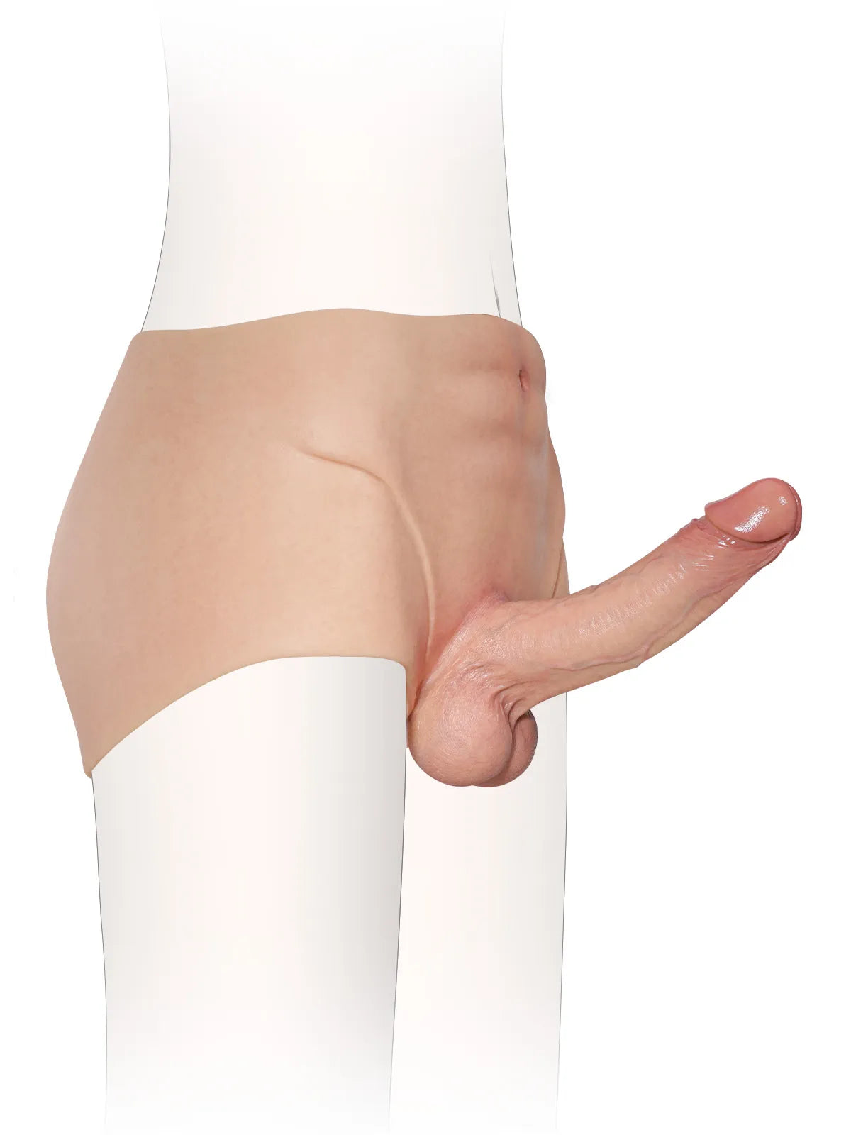 Volledig Omhullende Siliconen Strap-On Slip met Realistische Dildo