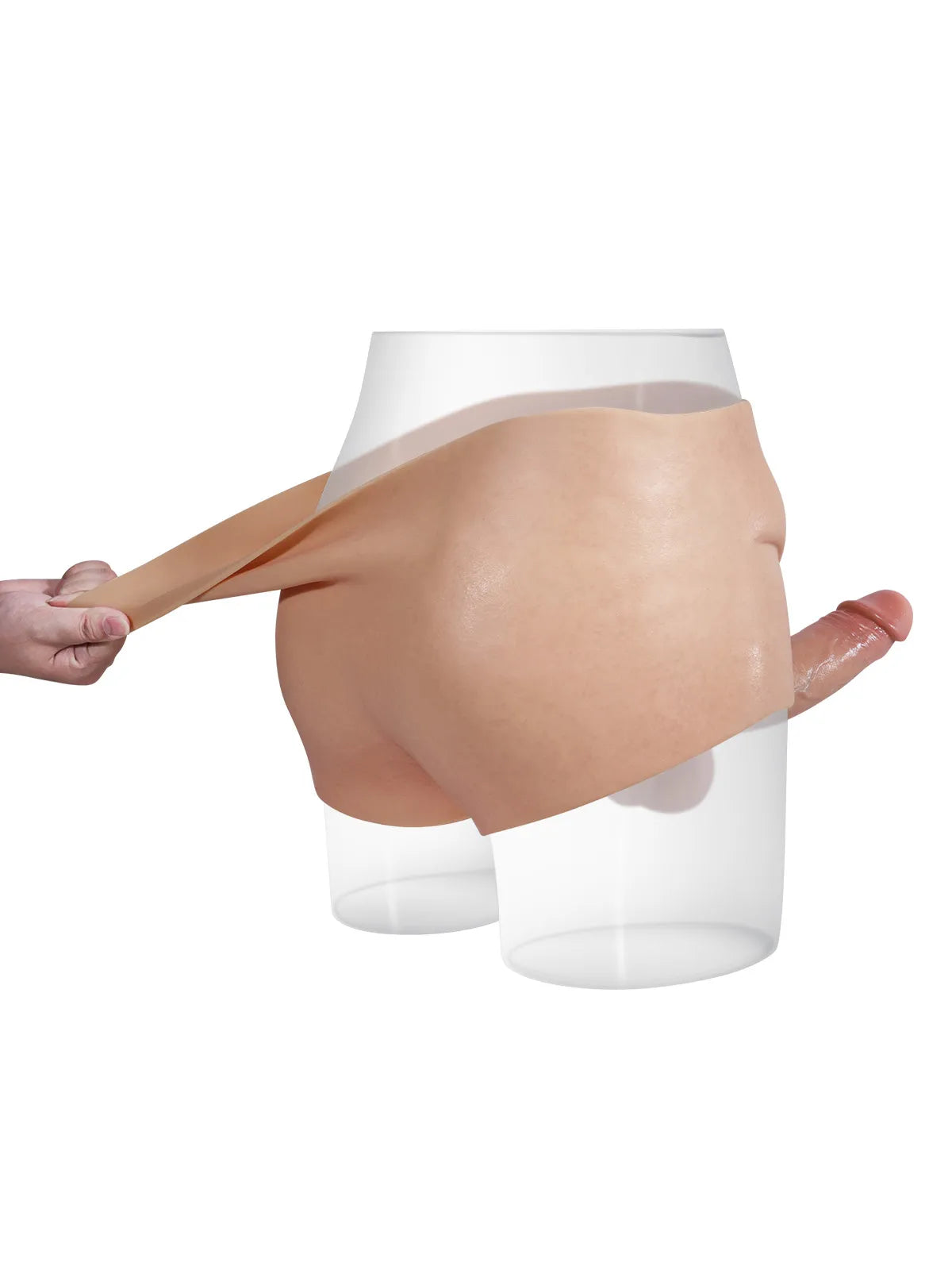 Volledig Omhullende Siliconen Strap-On Slip met Realistische Dildo