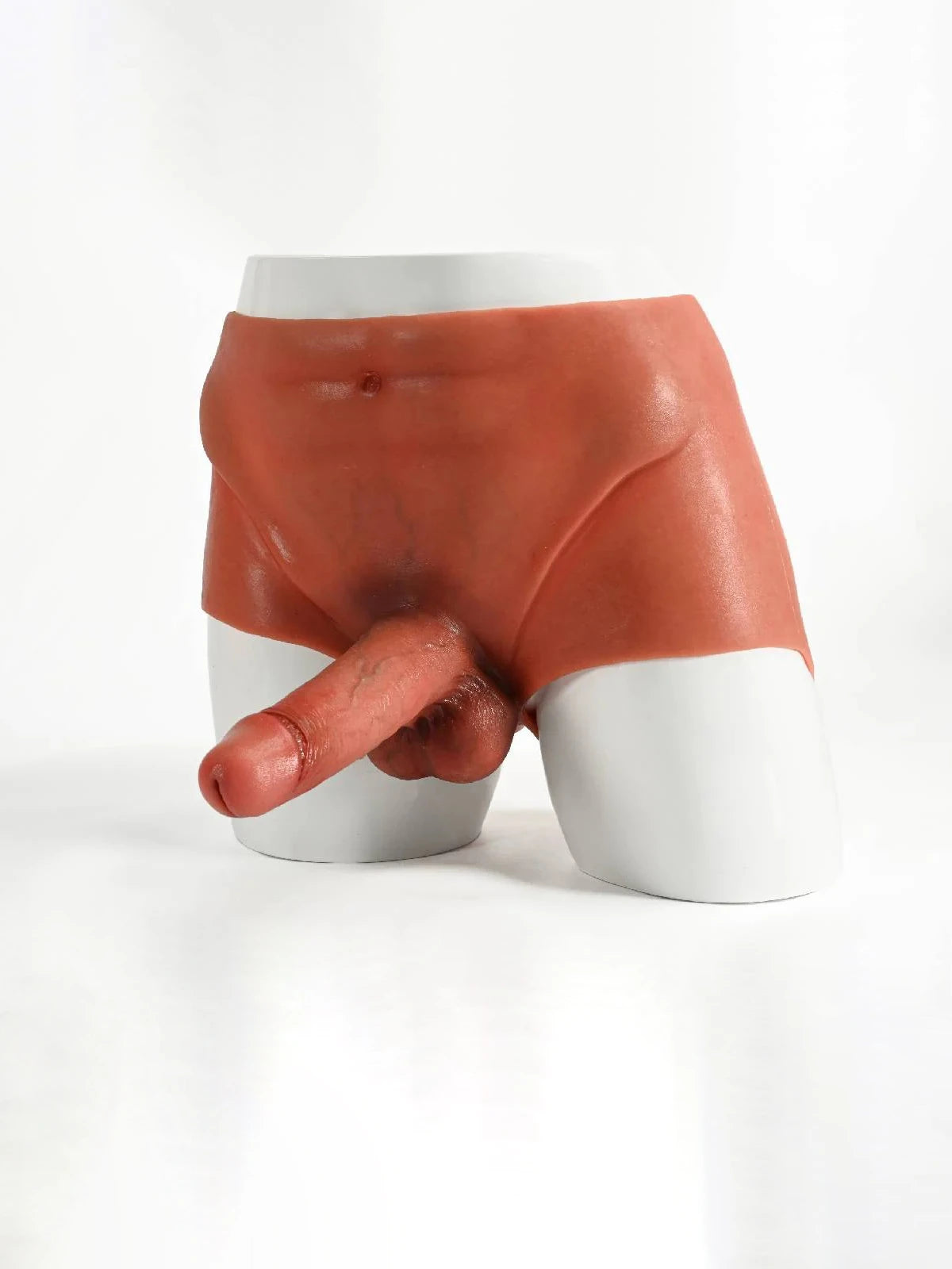 Volledig Omsluitende Siliconen Strap-On Slip met Realistische Voorbinddildo - 18,3 cm