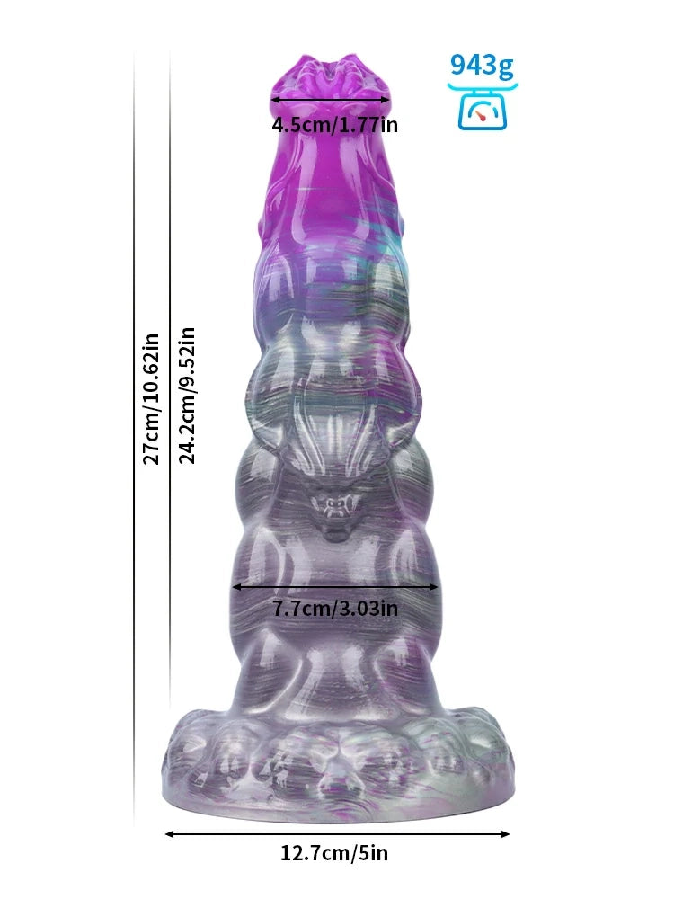 Walter - Dikke Fantasy Dildo met Gestructureerde Schacht en Zuignap - 4 Maten