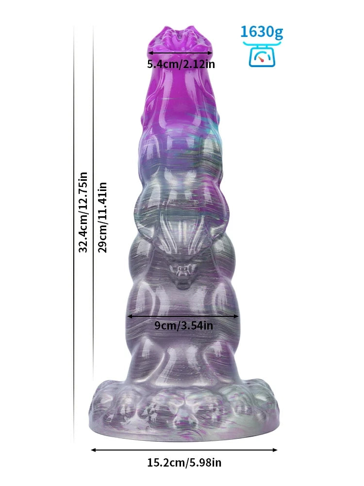 Walter - Dikke Fantasy Dildo met Gestructureerde Schacht en Zuignap - 4 Maten