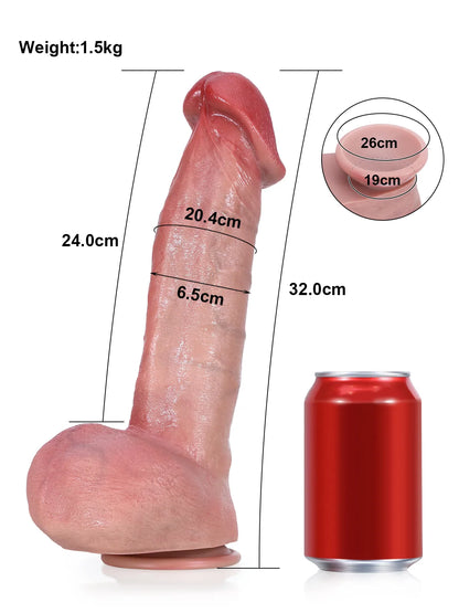 Willem - Zachte Siliconen Dildo Met Zuignap - 22,5 cm