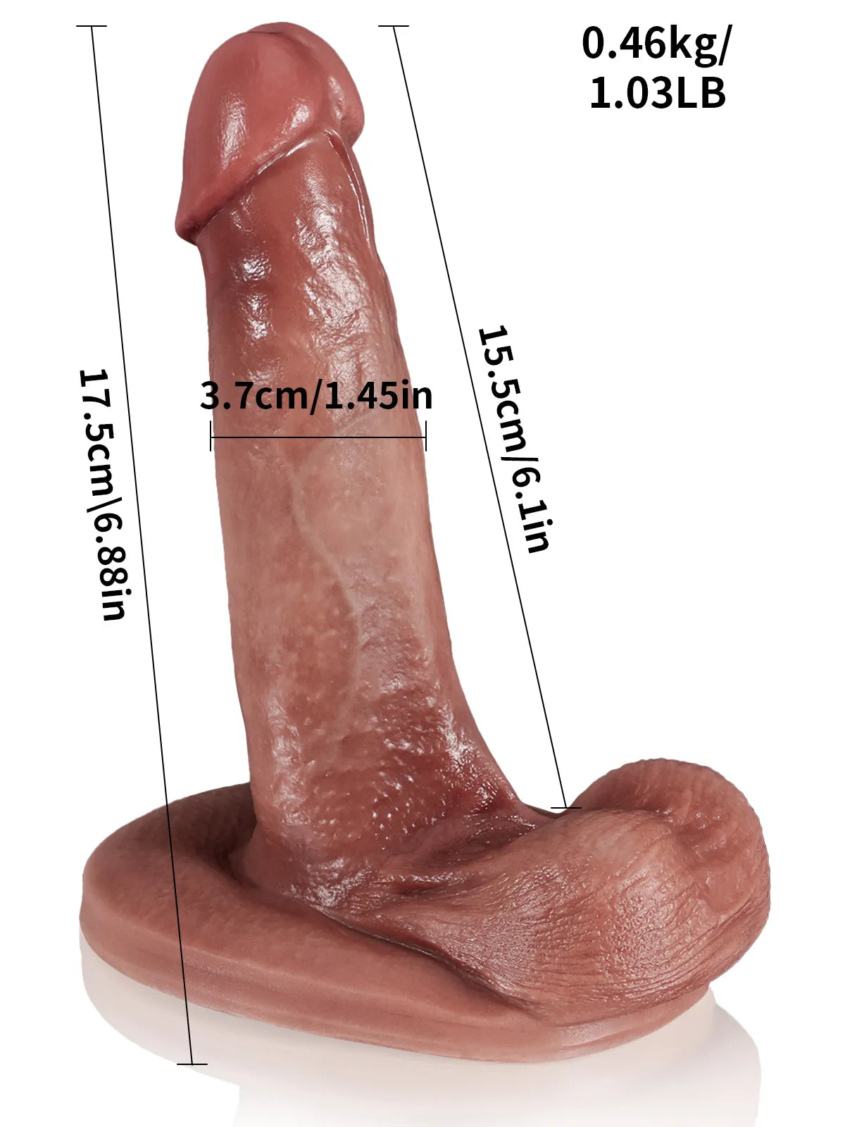 Wim - Realistische Dildo met Bewegende Huid en Balzak - 17,5 cm
