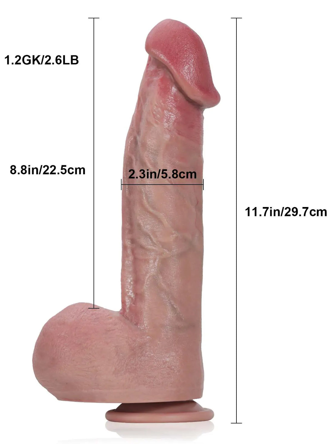 Wout - Realistische Grote Dildo Met Inwendige Kern - 29.7 cm