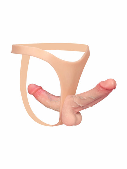 Zorvyn - Strap-on met Dubbele Dildo - 15,5 &amp; 17,8 cm