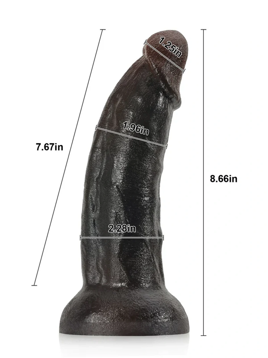 Zwarte Siliconen G-spot Dildo Met Kromming