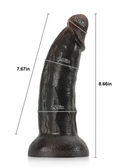 Zwarte Siliconen G-spot Dildo Met Kromming