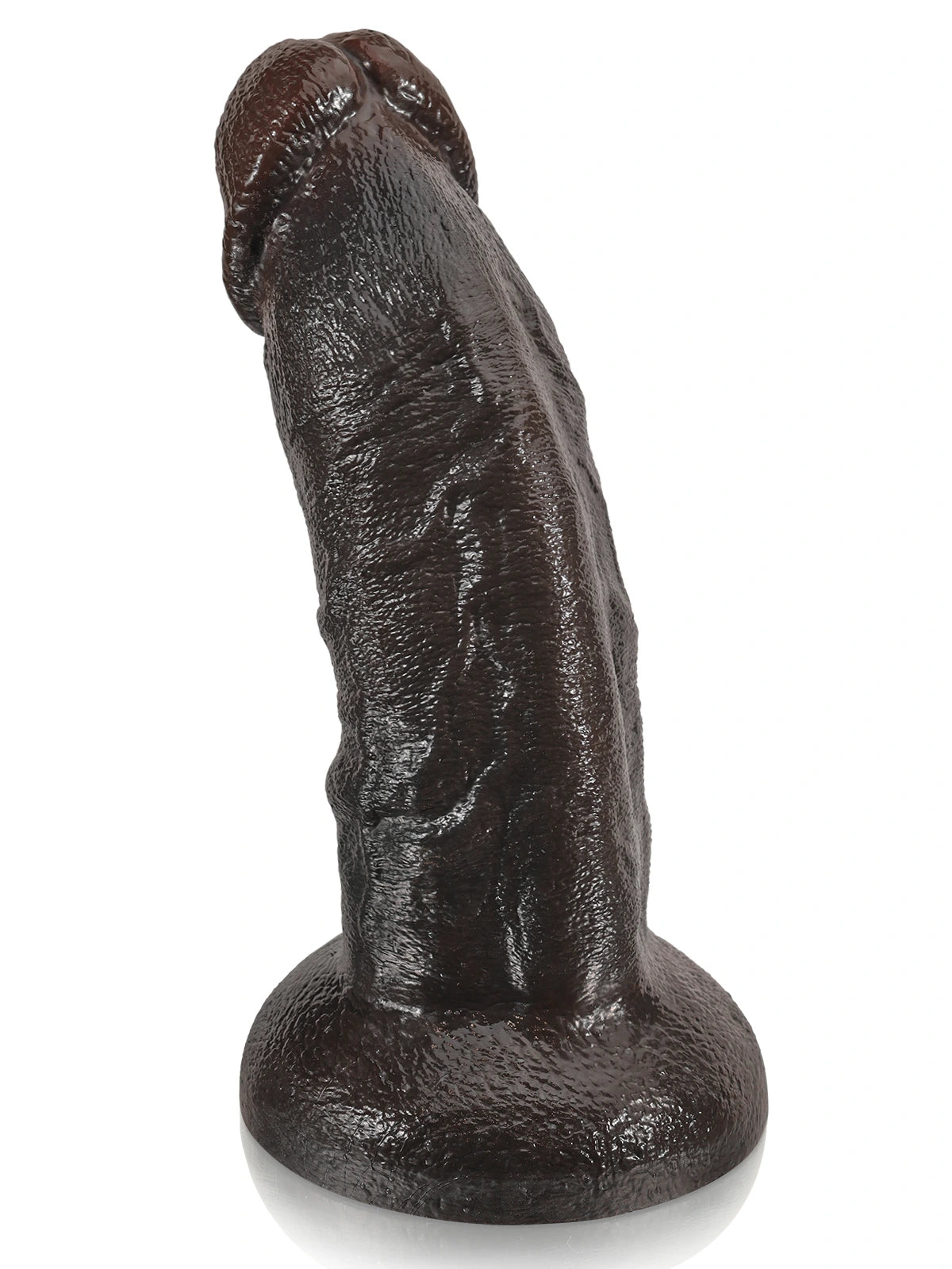 Zwarte Siliconen G-spot Dildo Met Kromming